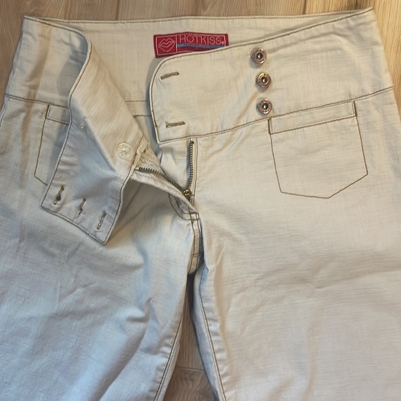 Hot kiss flare khaki pants jeans wide leg trousers size 1 23 - Picture 5 of 13